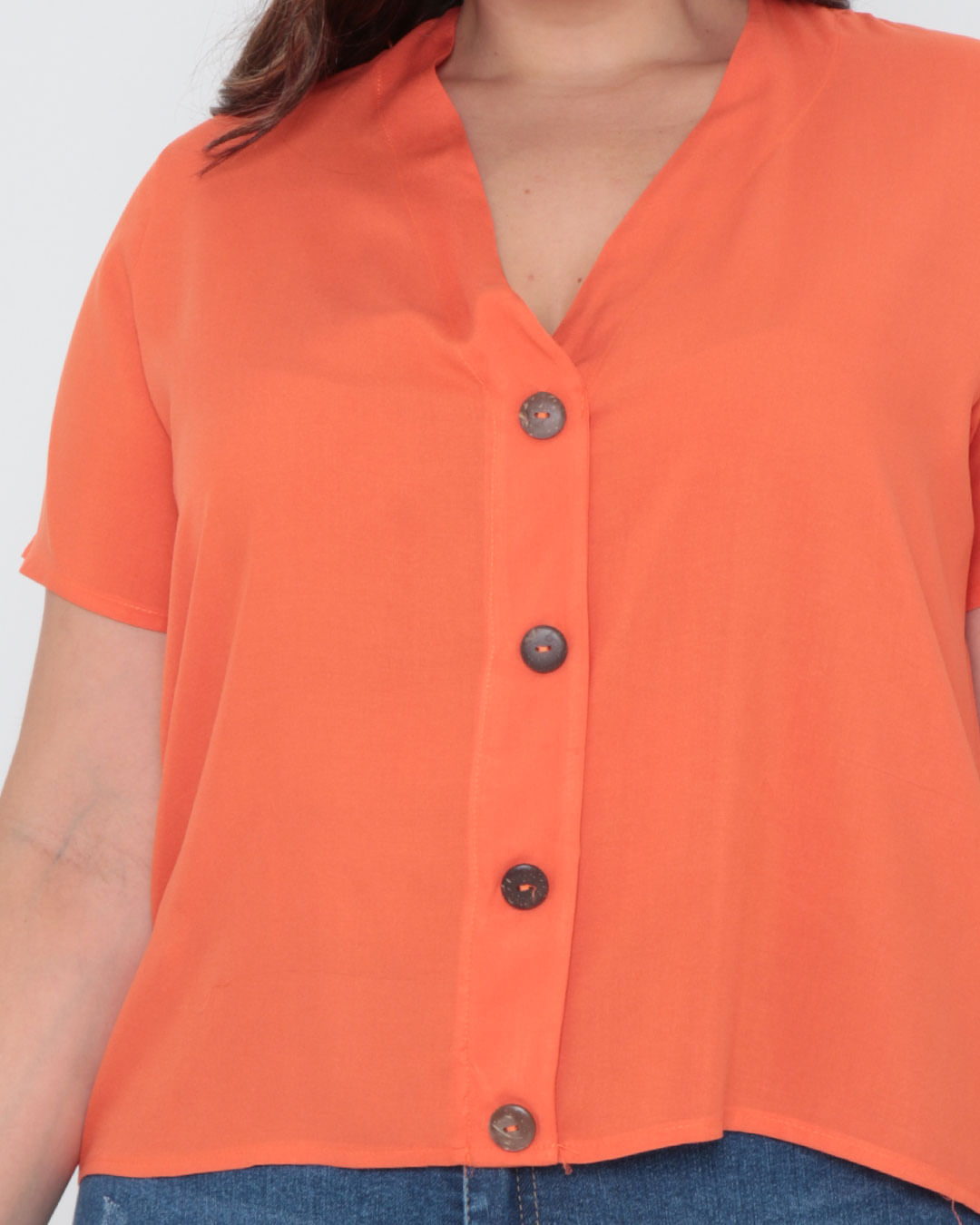 Blusa-Plus-Size-Decote-V-Lisa-Laranja