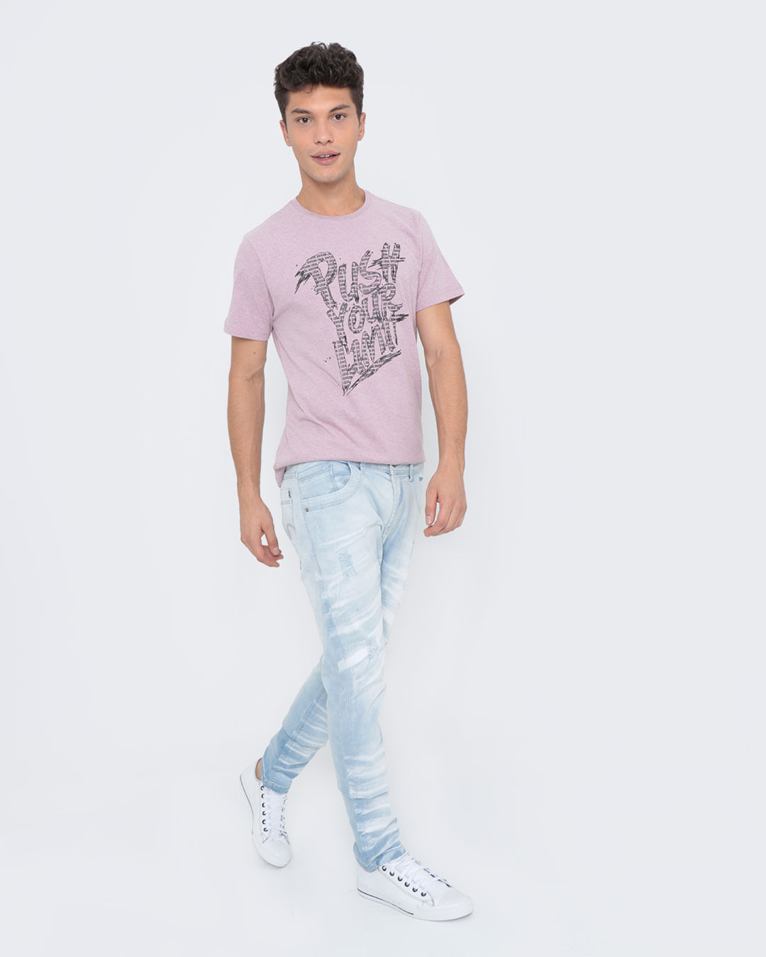 Camiseta-Estampada-Mescla-Rosa