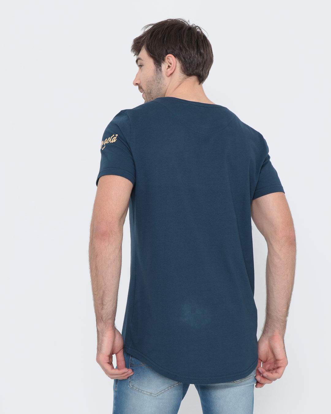 Camiseta-Longline-Estampada-Azul-Marinho