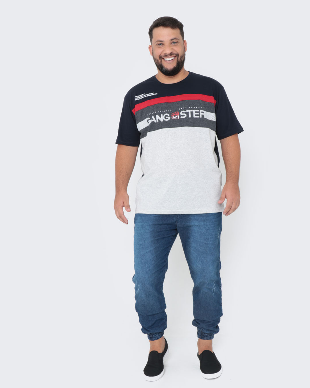 Camiseta-Plus-Size-Gangster-Azul-Marinho