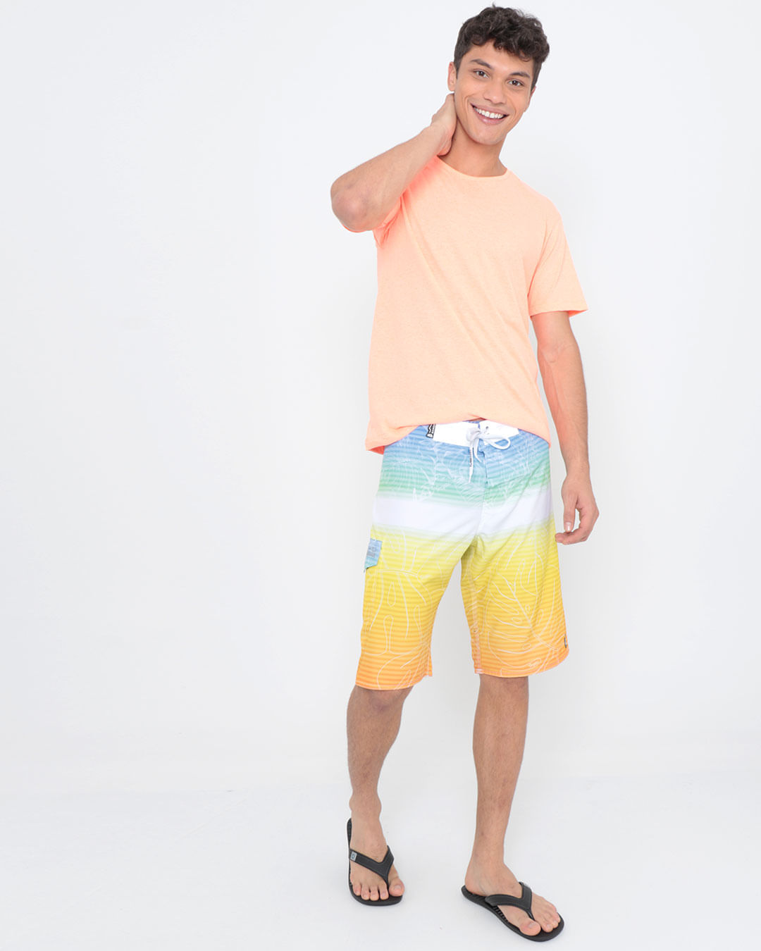 Camiseta-Basica-Lisa-Neon-Laranja