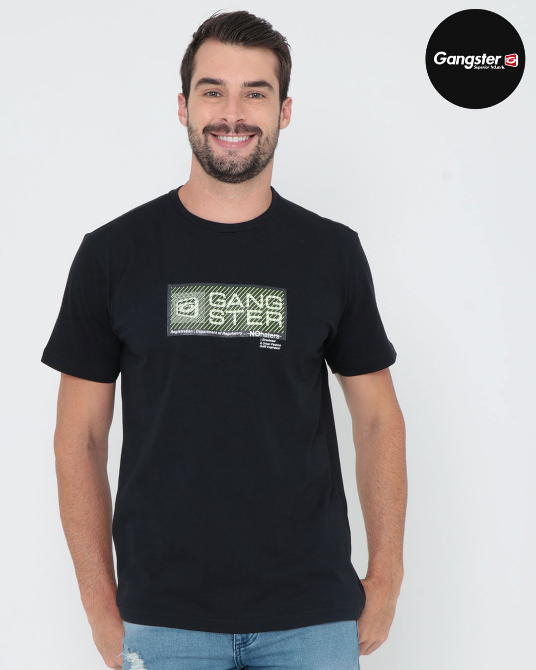 Camiseta-Estampada-Gangster-Preta