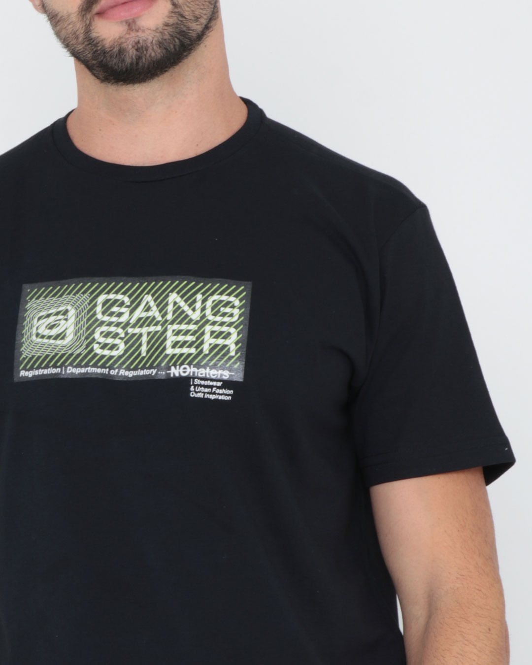 Camiseta-Estampada-Gangster-Preta