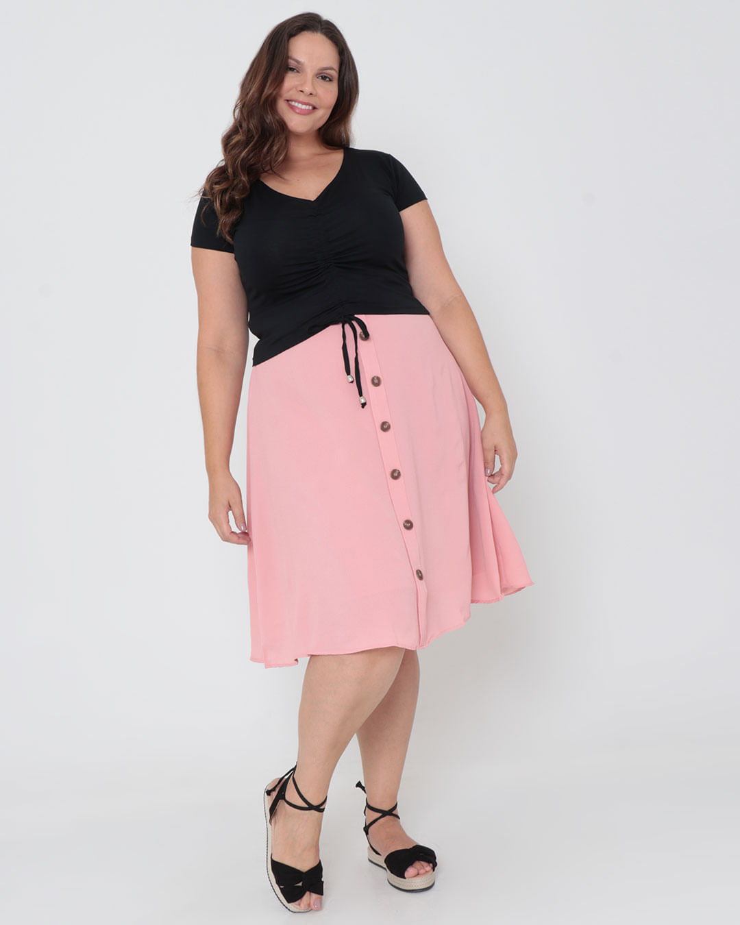 Blusa-Plus-Size-Franzido-Amarracao-Preta