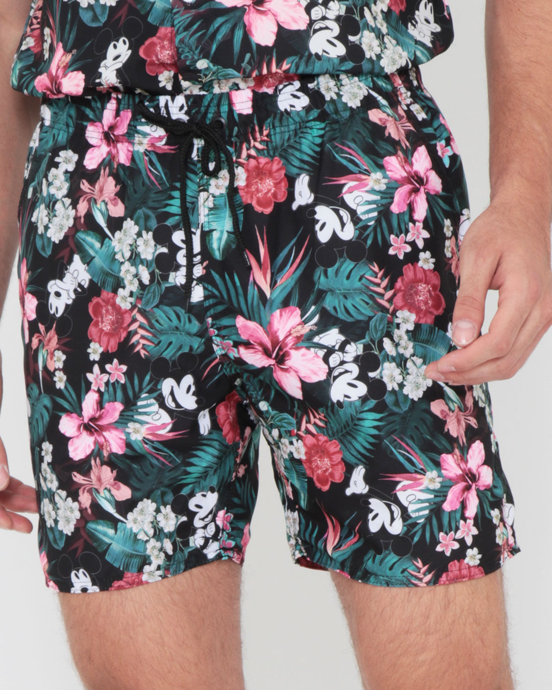 Bermuda-Elast-Tt10935-Mickey-Floral-Es---Preto-Floral