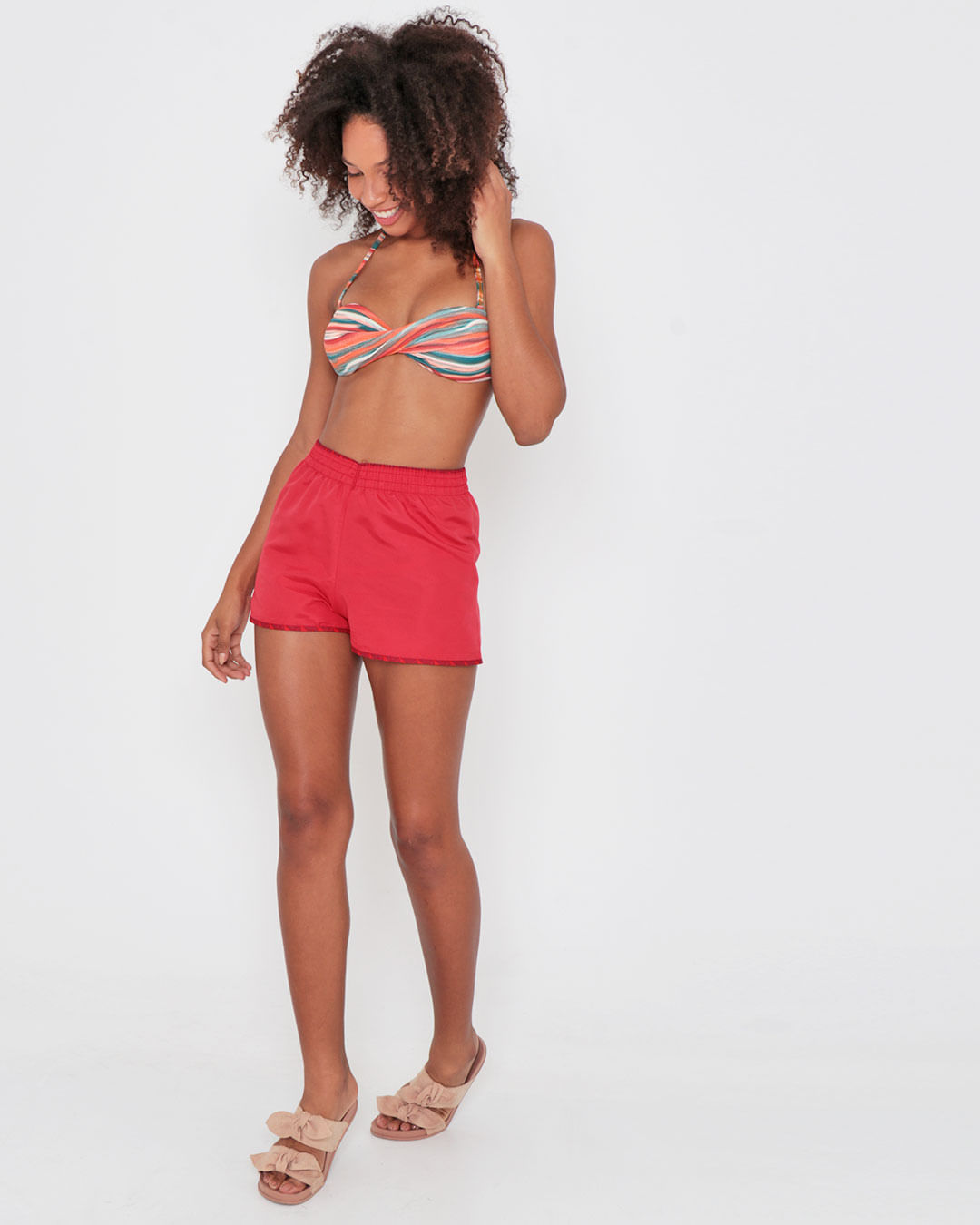 Short16044tactel-Liso-Cos-Estam---Vermelho-Medio