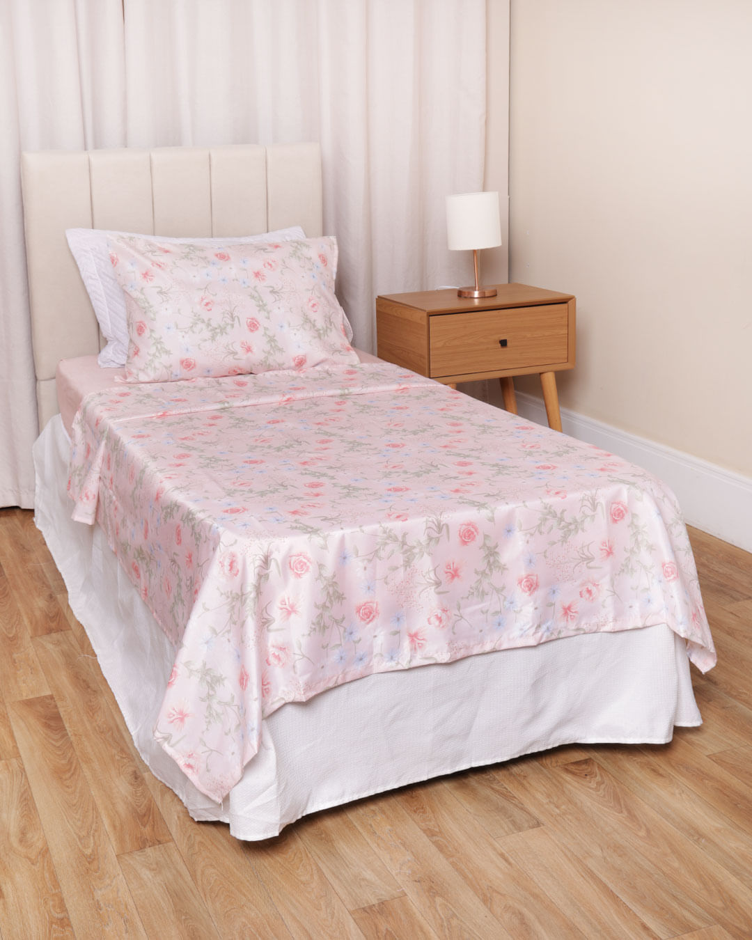Jogo-De-Cama-Solteiro-Caprice---3-Pecas---Rosa-Floral
