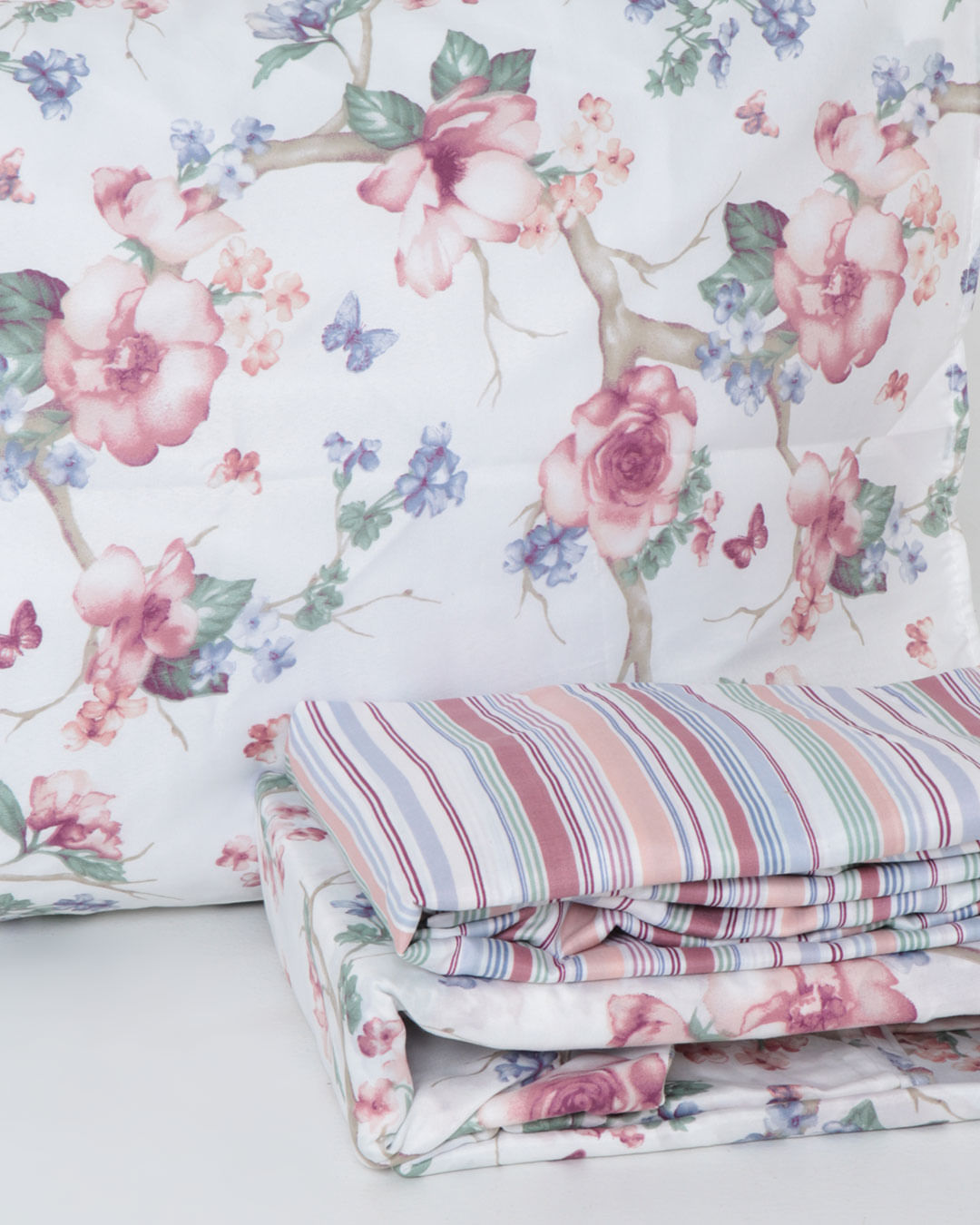 Jogo-De-Cama-Casal-Caprice---4-Pecas---Branco-Floral
