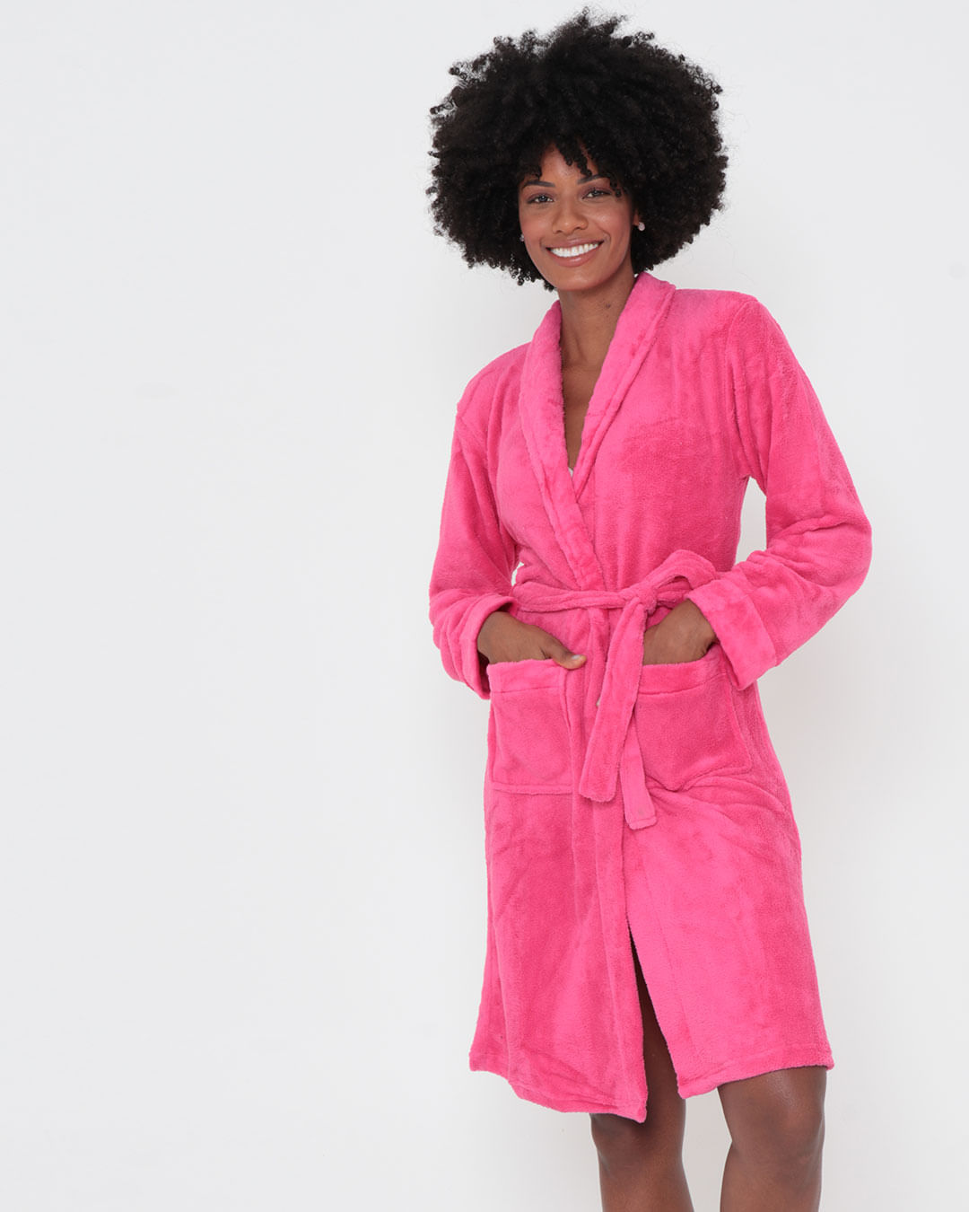 Roupao-Fleece-Com-Gola-Devore---Rosa-Escuro