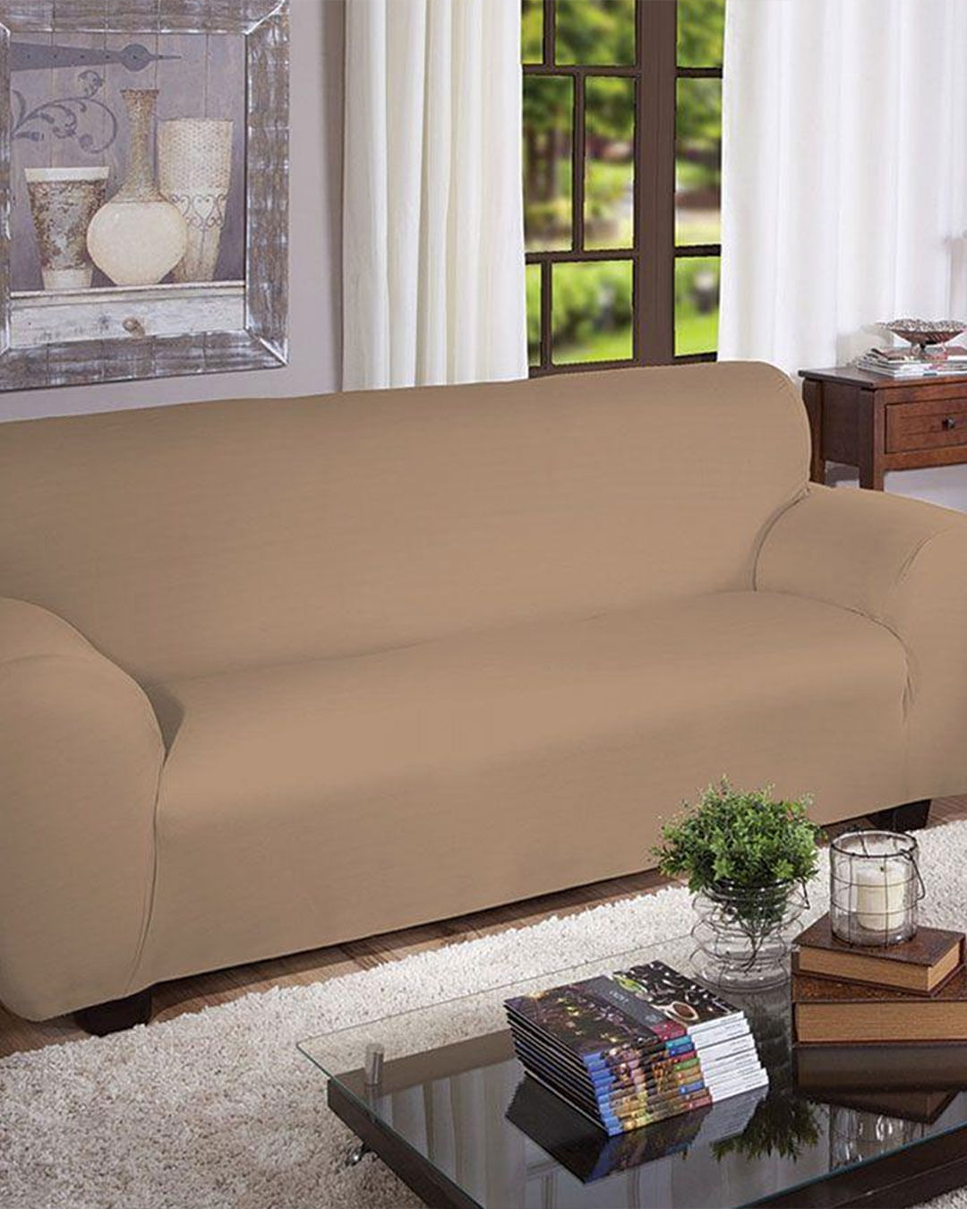 Capa-Para-Sofa-Canelada-3-Lug-Sortida---Bege-Claro