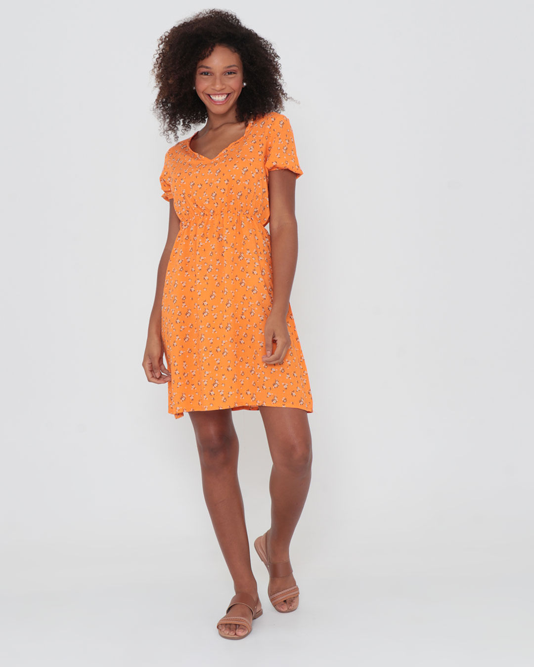 Vestido-Decote-V-Estampado-7682-Re---Laranja-Floral