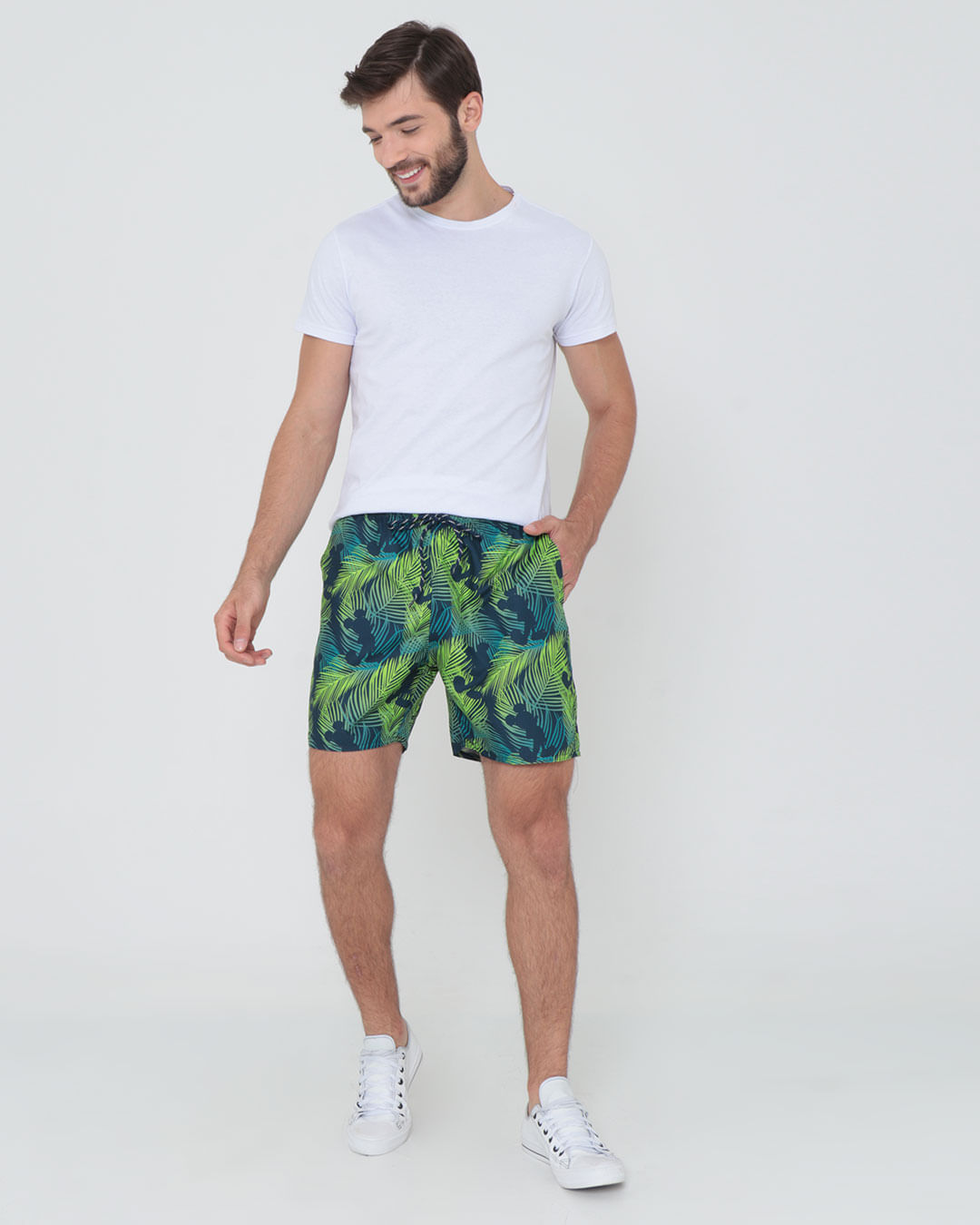 Bermuda-Elast-Tt10937-Mickey-Floral-Verd---Verde-Floral