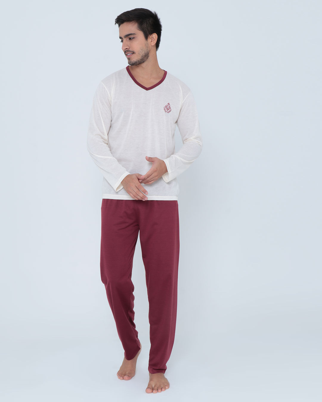 Pijama-Longo-Ml-Gola-V-Ref-65317---Bege-Claro