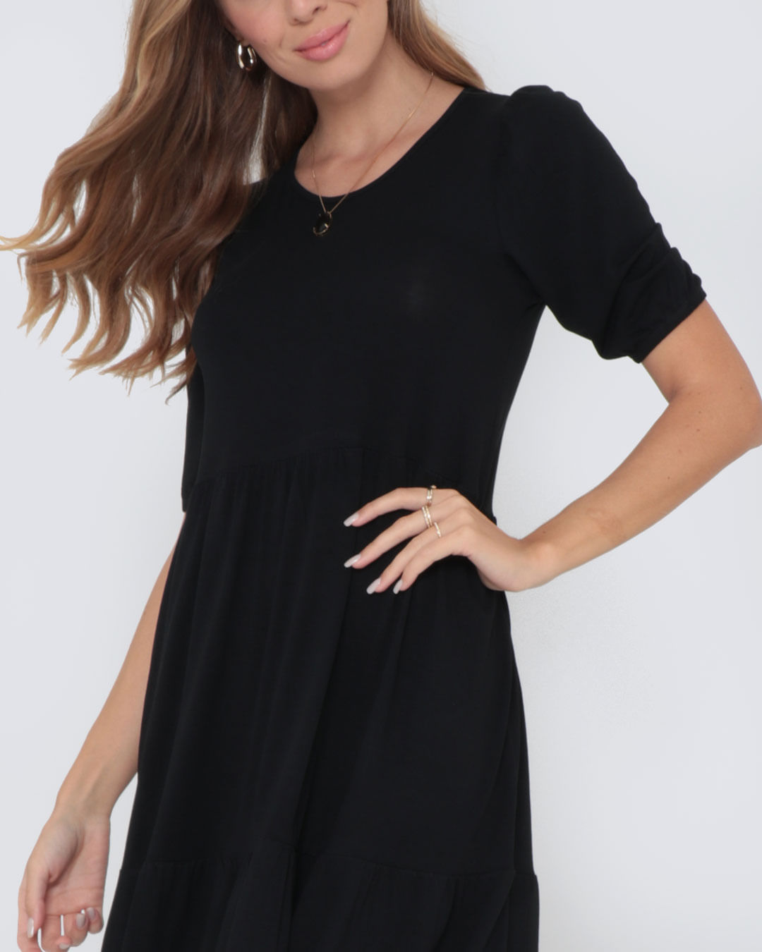 Vestido-5205-C-Babados-Liso---Preto