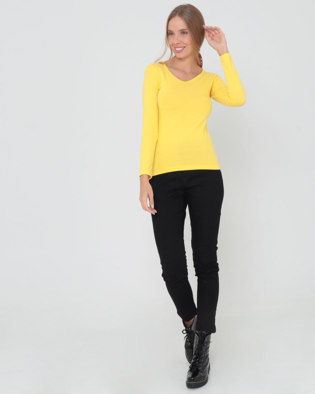 Blusa-Tra232-Gola-V-Ml-Amarelo---Amarelo-Claro