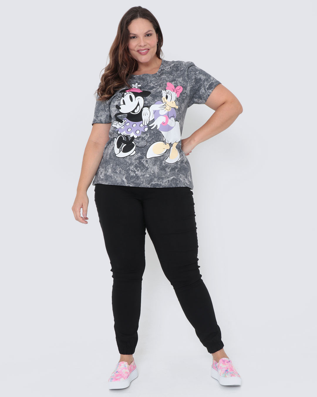 Tshirt-Fp133-Minnie-E-Margarida---Verde-Escuro