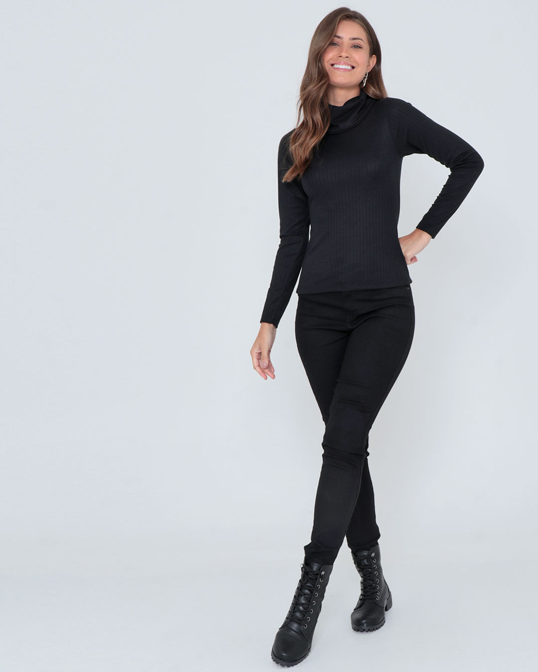 Blusa-8139-Canelada-Gola-Alta-Ml---Preto