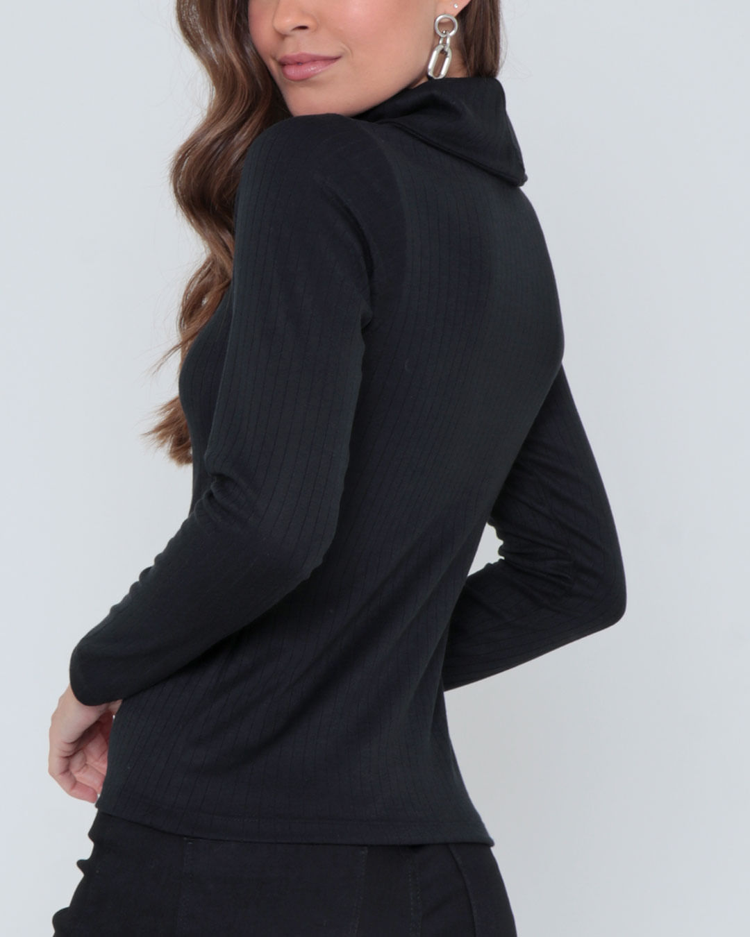 Blusa-8139-Canelada-Gola-Alta-Ml---Preto