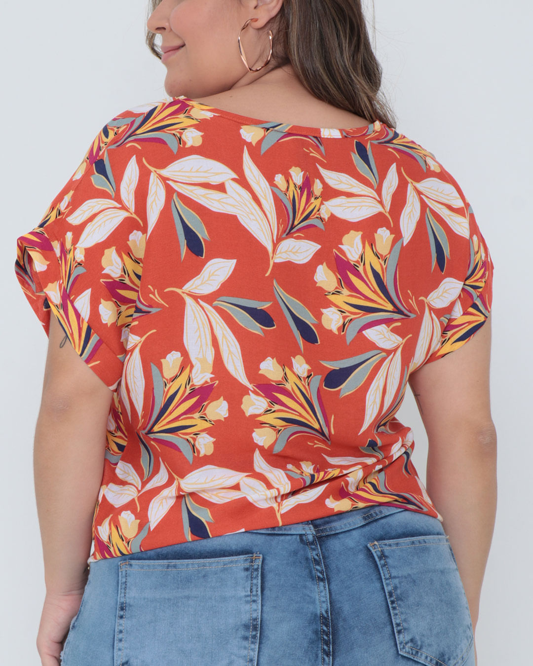 Tshirt-5713pe-Estampada-No-Frontal---Laranja-Floral