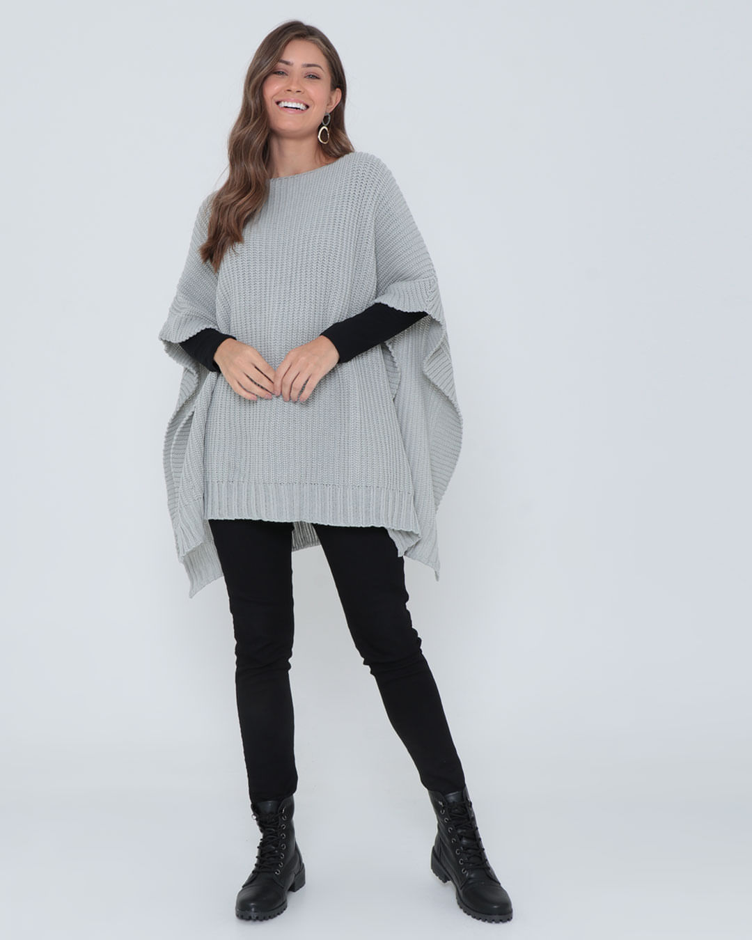 Poncho-32018-Liso---Cinza-Claro