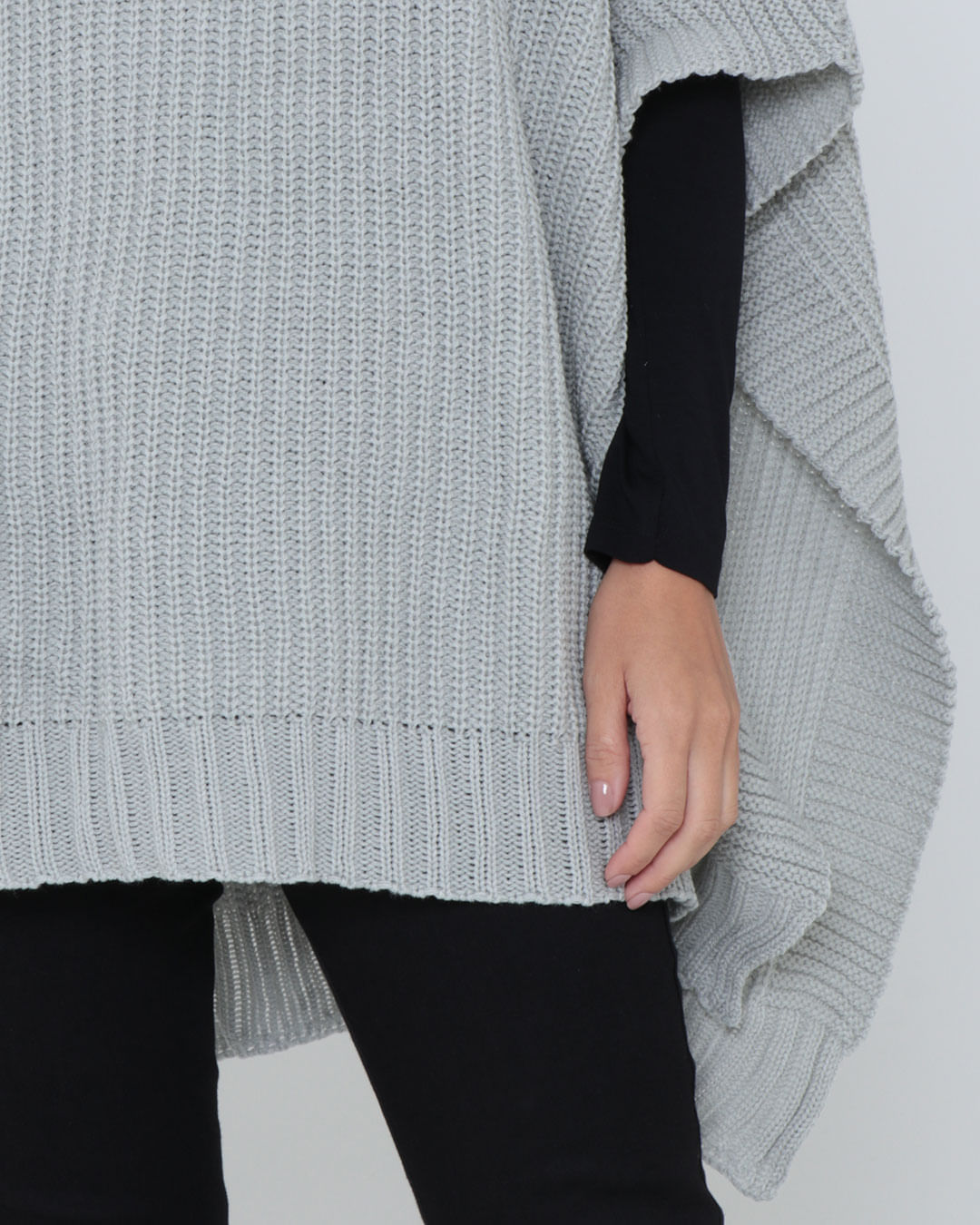 Poncho-32018-Liso---Cinza-Claro
