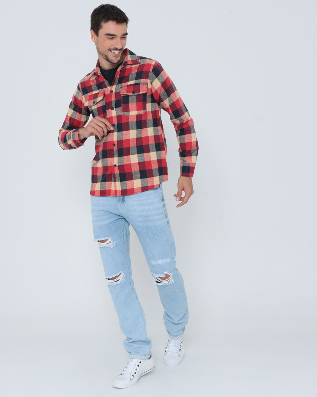 Camisa-De-Fs01-Flanela---Bege-Xadrez