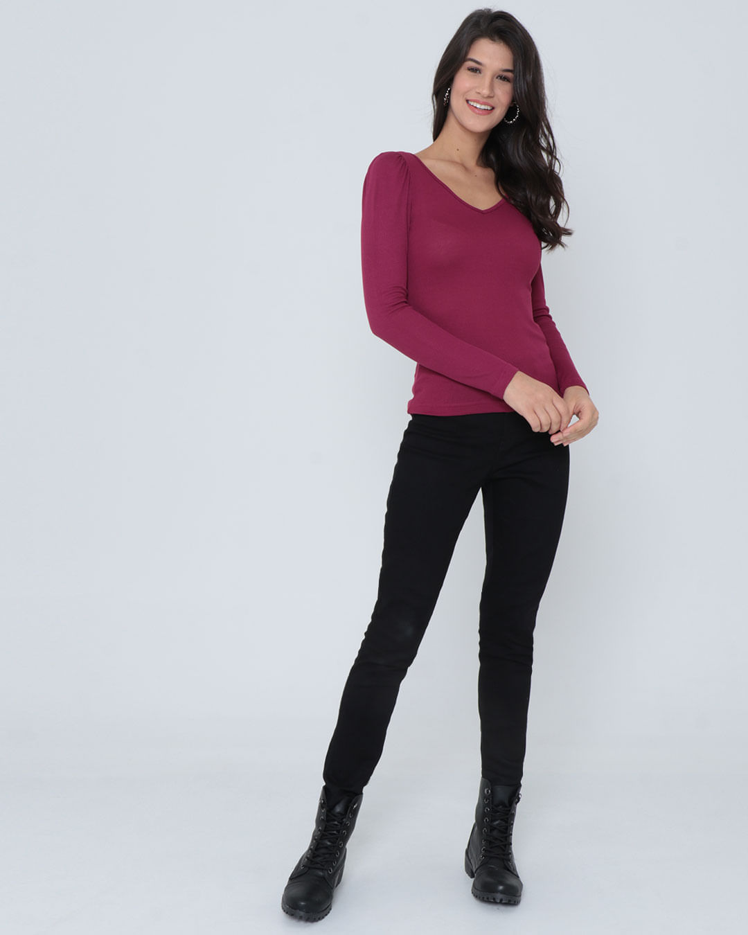 Blusa-3013-Canelada-Decote-V-Ml---Vinho