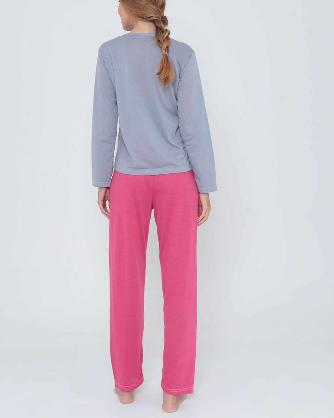 Pijama-Longo-Liso-Com-Silk7002---Cinza-Medio