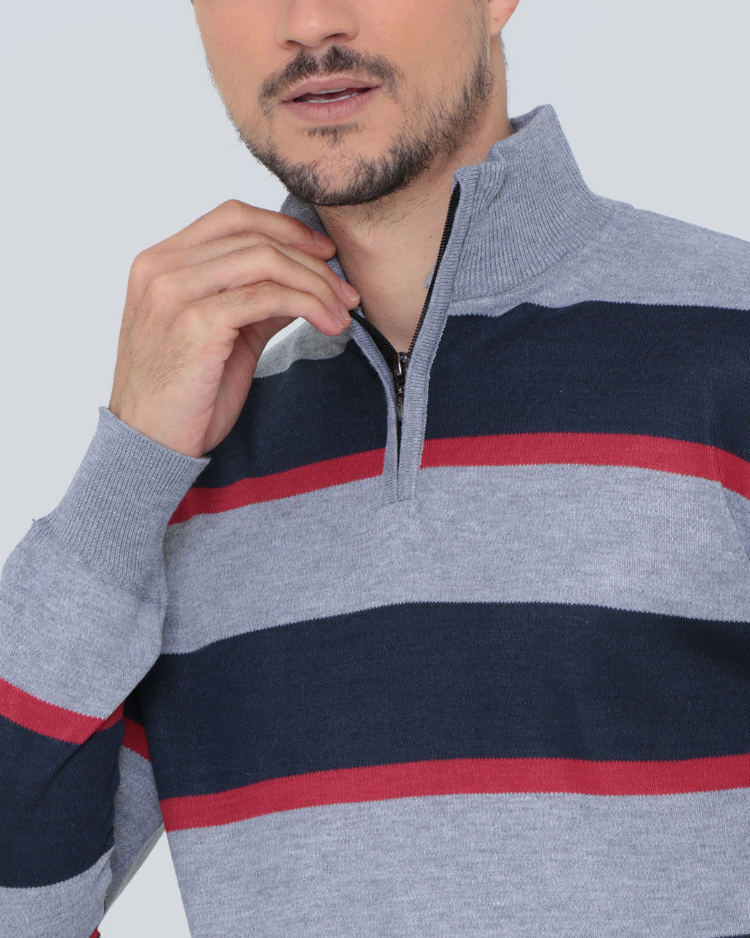 Tricot-Shz-Half-Ziper-Listrado-Pgg---Cinza-Listrado