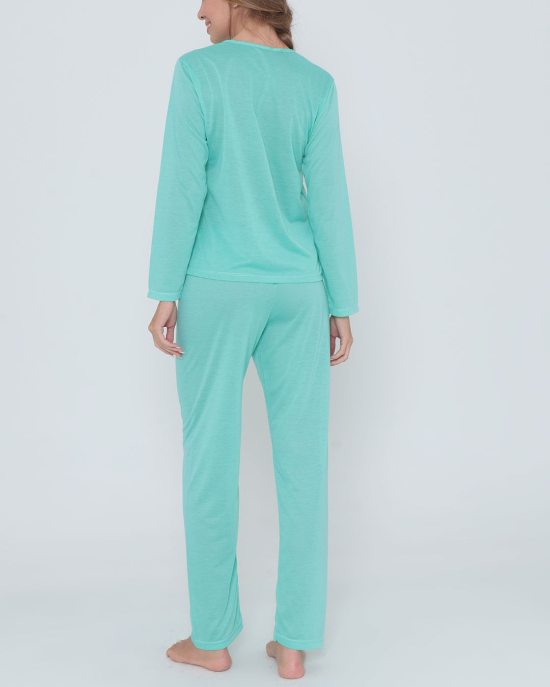 Pijama-Longo-Liso-Com-Silk7002---Verde-Claro