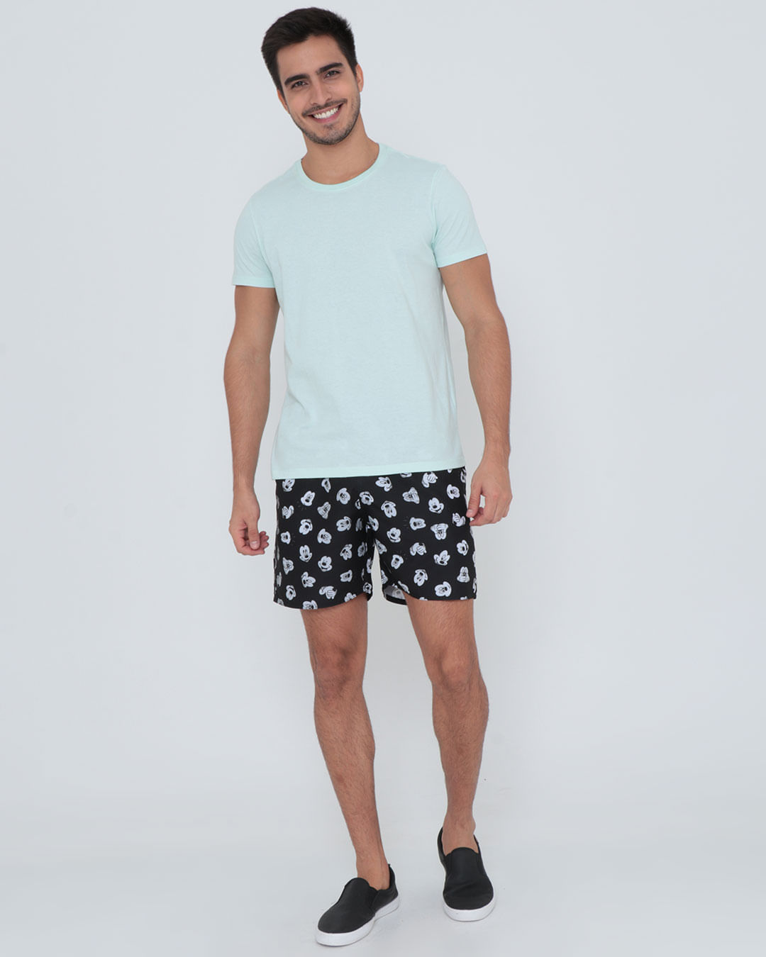 Bermuda-Elast-Tt10938-Mickey-Fundo-Preto---Preto