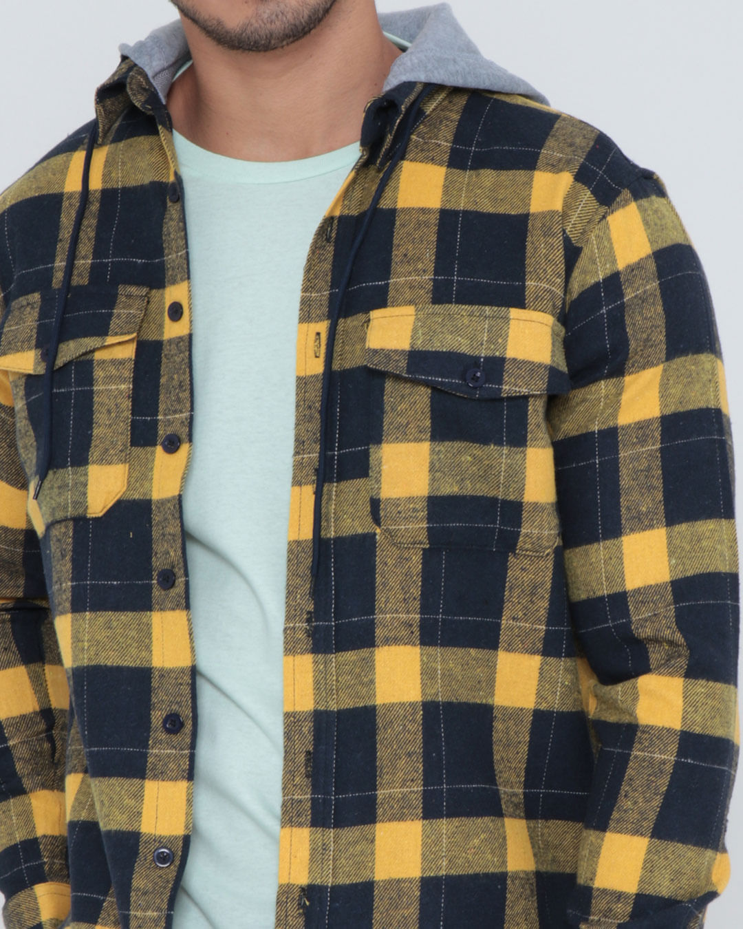 Camisa-De-Fs02-Flanela-Com-Capuz---Mostarda--Xadrez