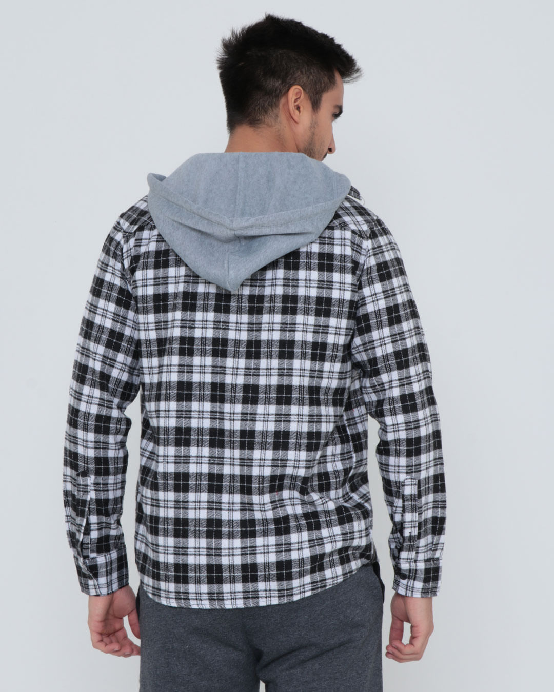 Camisa-De-Fs02-Flanela-Com-Capuz---Preto-Xadrez