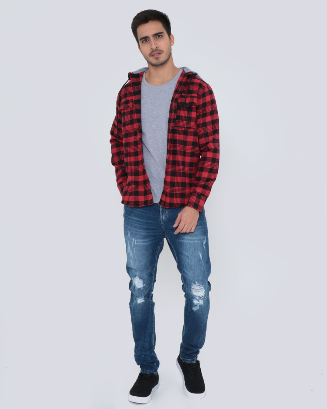 Camisa-De-Fs02-Flanela-Com-Capuz---Vermelho-Xadrez