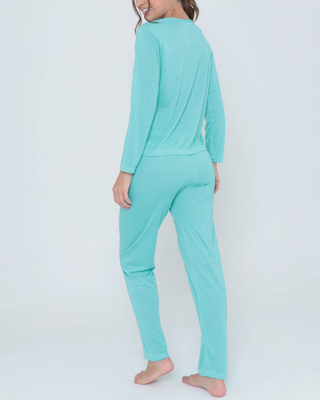 Pijama-Longo-Liso-Com-Silk7002---Verde-Claro