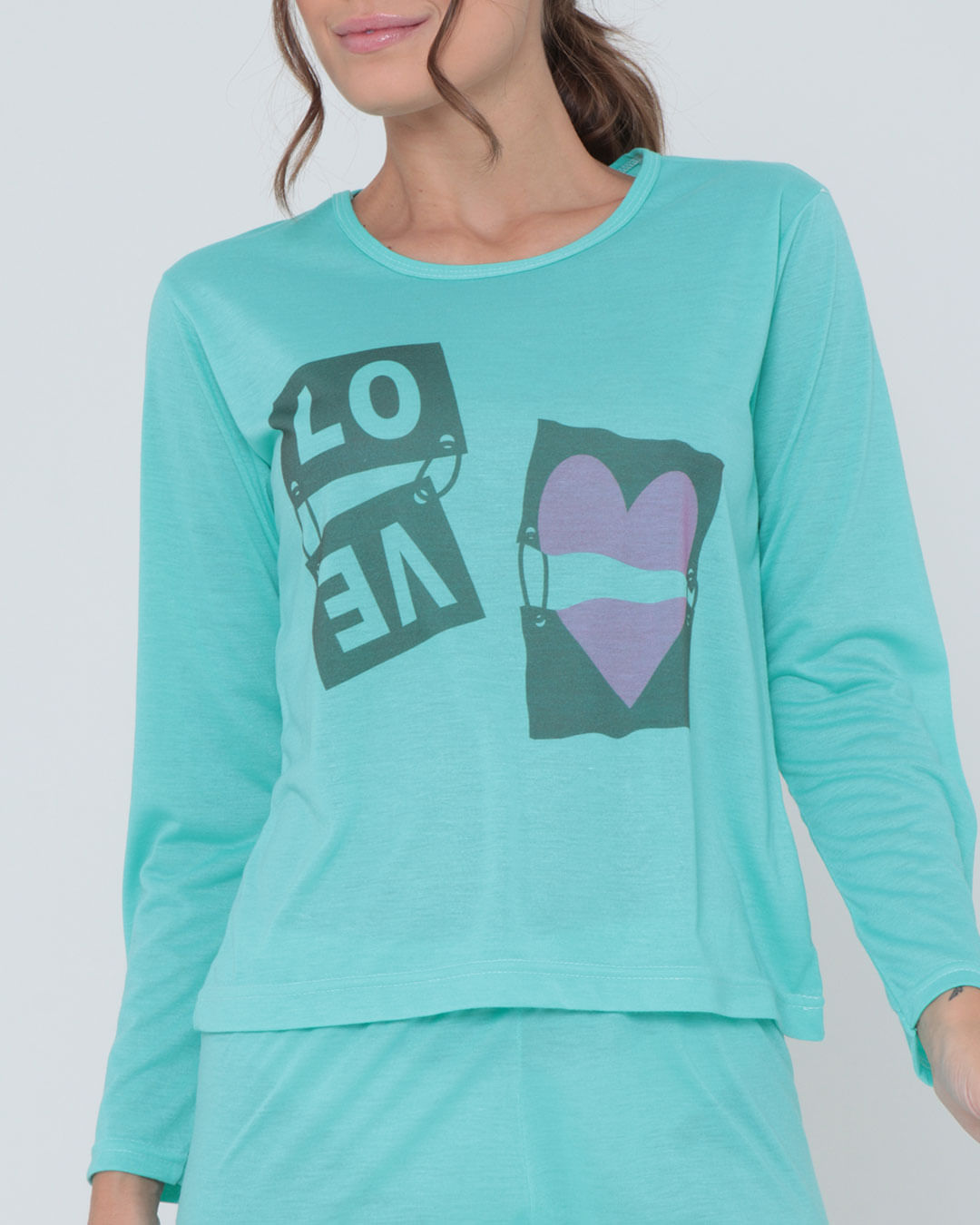 Pijama-Longo-Liso-Com-Silk7002---Verde-Claro
