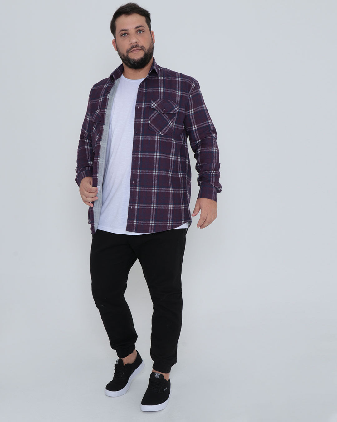 Camisa-Ml-9041-Flanela-Xadrez-68---Roxo-Xadrez