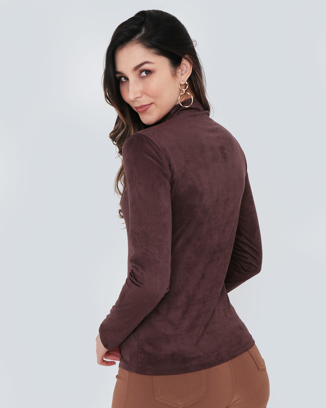Blusa-2850-Gola-Alta-Ml-Suede---Marrom-Medio