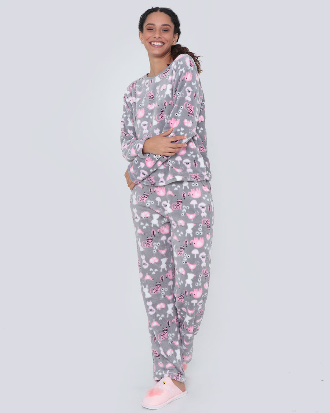 Pij21158-Longo-Soft-Estam-Estrelas---Cinza-Claro
