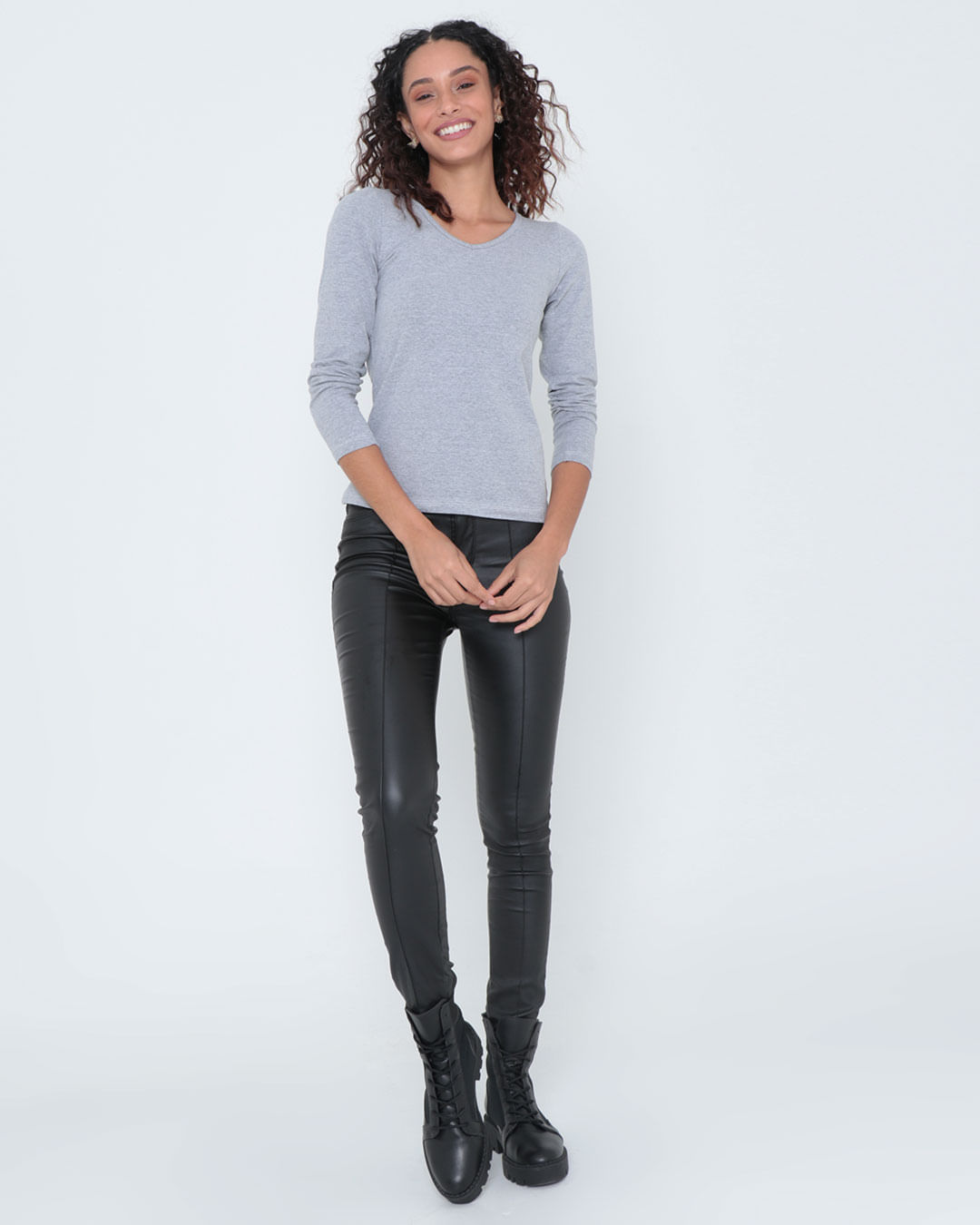 Blusa-3969-Gola-V-Ml-Mescla---Cinza-Claro