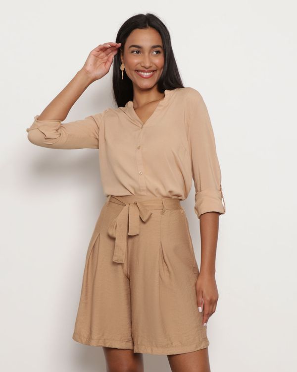 Camisa Feminina Viscose Bege Claro M