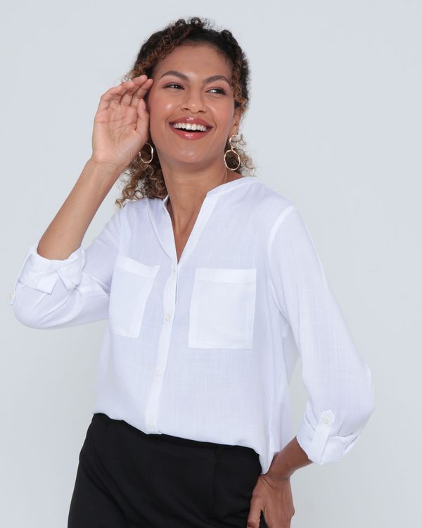 Camisa Feminina Viscose Branco G