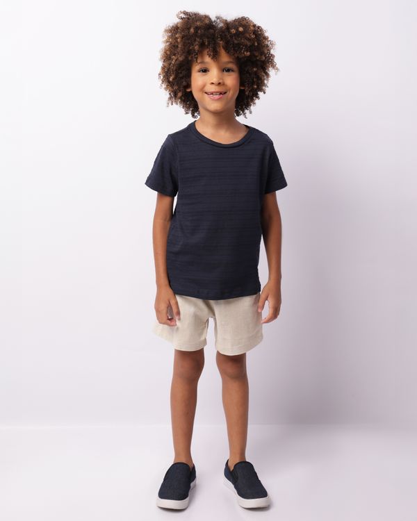 Bermuda Infantil Reta Com Bolsos Bege 6