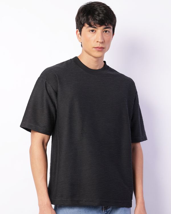 Camiseta Masculina Texturizada Manga Curta Preta P