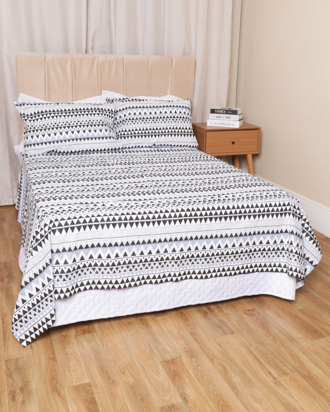 Jg-Cama-Cs-Estamp-Sort-Algo-4-Pc---Branco-Xadrez