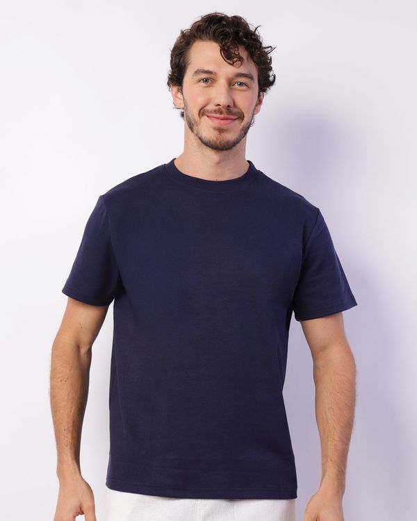 Camiseta Masculina Manga Curta Algodão Premium Marinho P