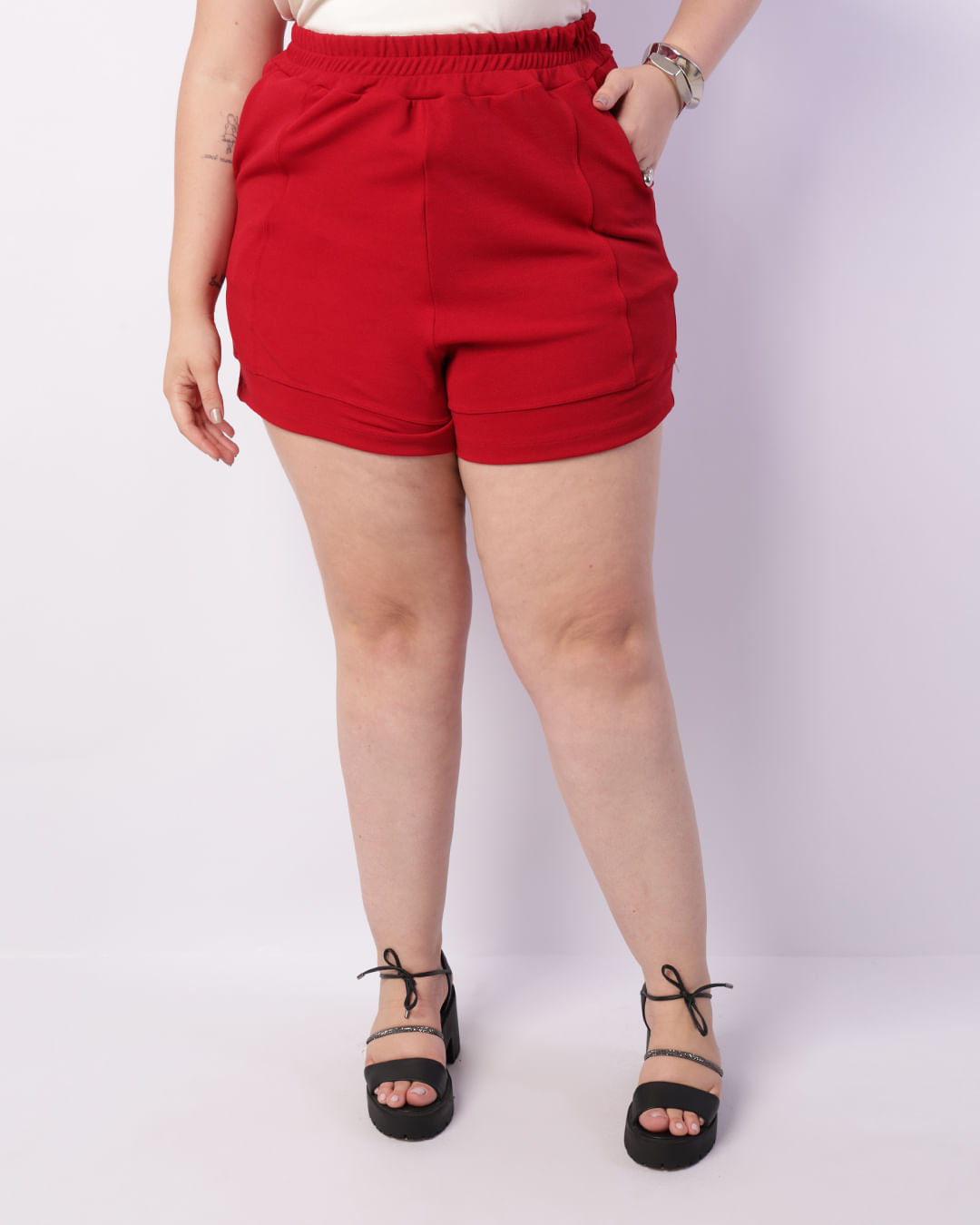 Shorts-4136-Cos-Elastico-Crepe---Vermelho