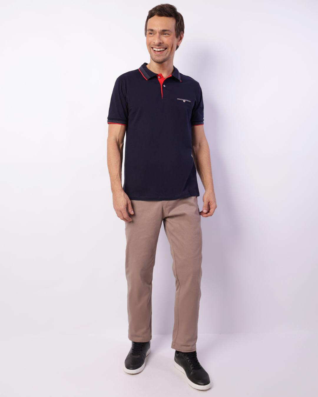 Calça Sarja Masculina Slim Bege