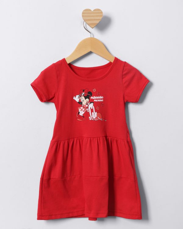 Vestido Bebê Curto Disney Minnie Três Marias Manga Curta Vermelho 2