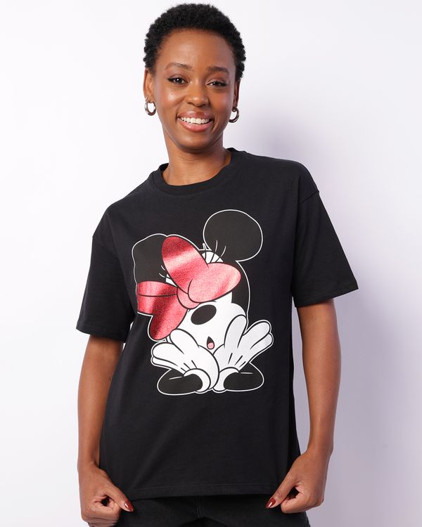 Camiseta Feminina Disney Minnie Manga Curta Preta G